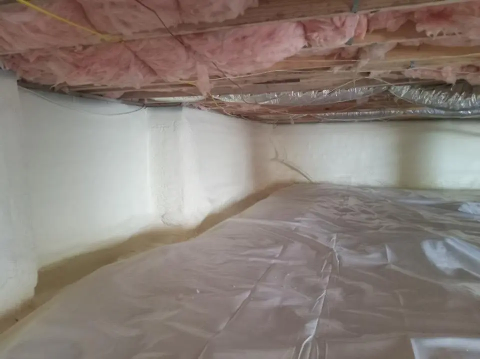 Crawl space encapsulation with closed-cell spray foam for Roof Maintenance in Worthington